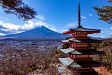 新倉富士浅間神社から見る富士山の眺望