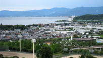 彦根から眺める琵琶湖の風景